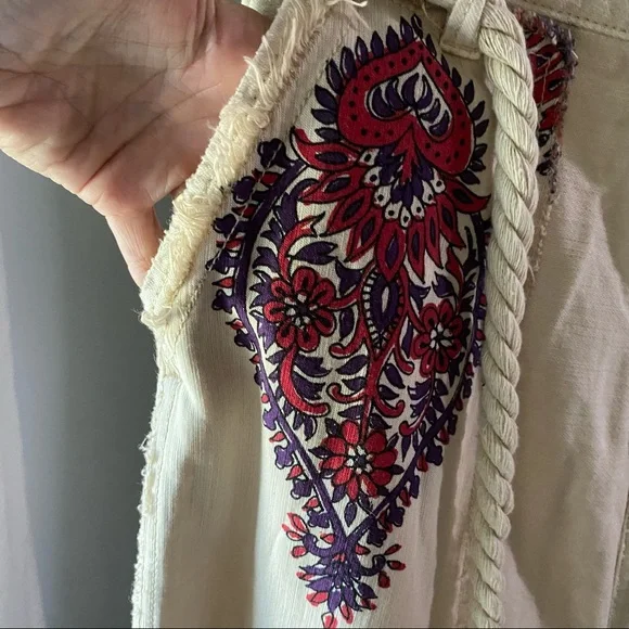 Free People distressed paisley patterned jeans - Picture 7 of 16